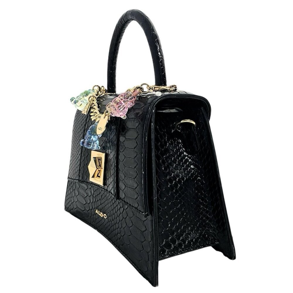 Aldo Special Edition Gummy Bear Heart Coin Case Cherries Charm Black Handbag - Picture 8 of 12